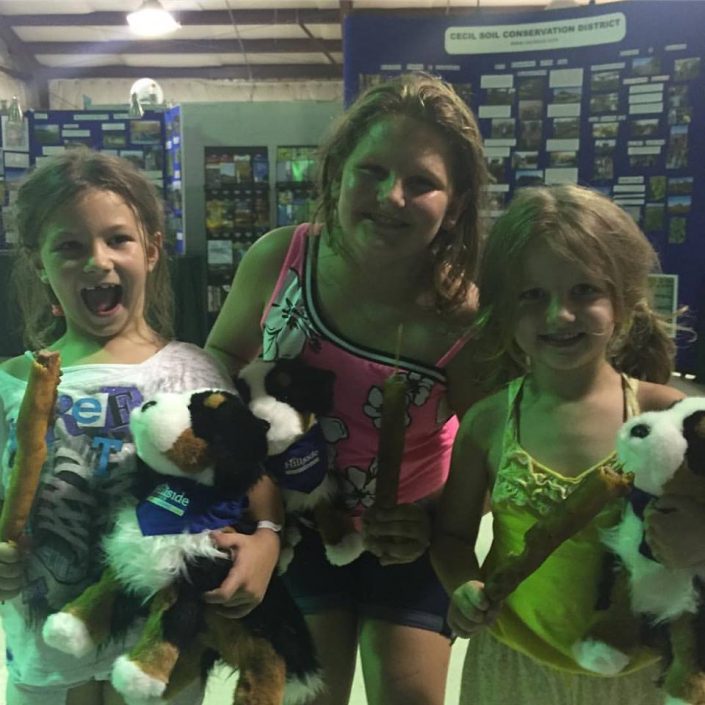 Young ladies winners of the Hillside HVAC "Super Secret Winner" at the 2018 Cecil County Fair