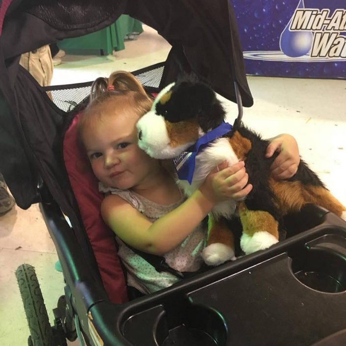 baby in stroller wins Hillside HVAC "Super Secret Winner" at the 2018 Cecil County Fair