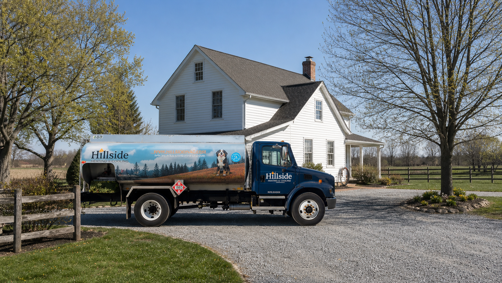 Hillside heating oil delivery truck serving Colora in Cecil County Maryland